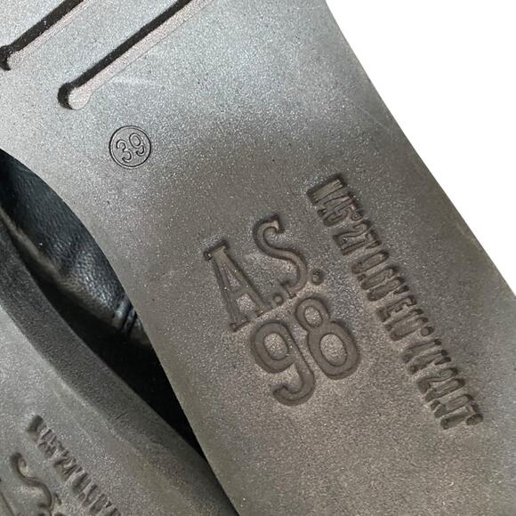 A.S.98 Black Leather Zipper Back Sandals size 39 Fits US 8.5-9 - Picture 7 of 9